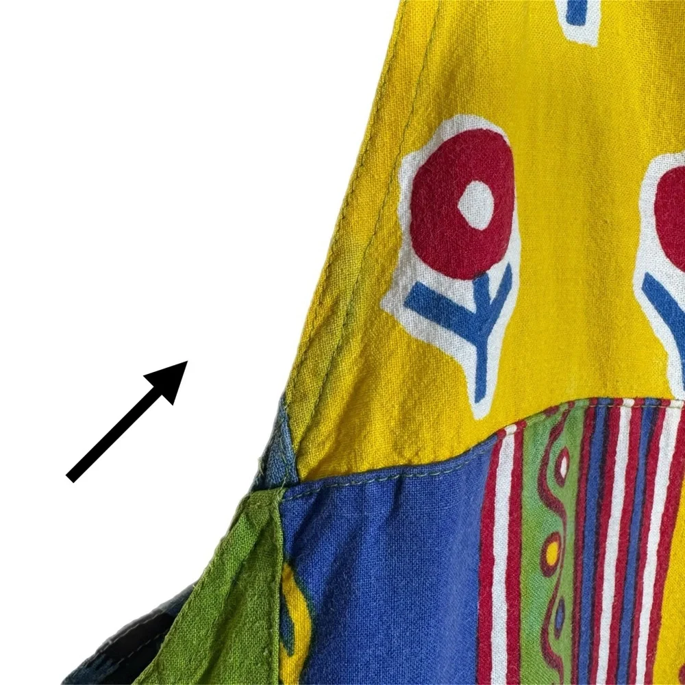 Sacred Threads Vintage Patchwork Overalls Romper M Cottagecore Hippie Boho - Picture 9 of 14